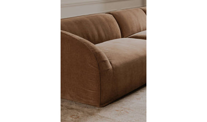 59.8" Mocha Upholstered Left Facing Left Arm Facing Chair