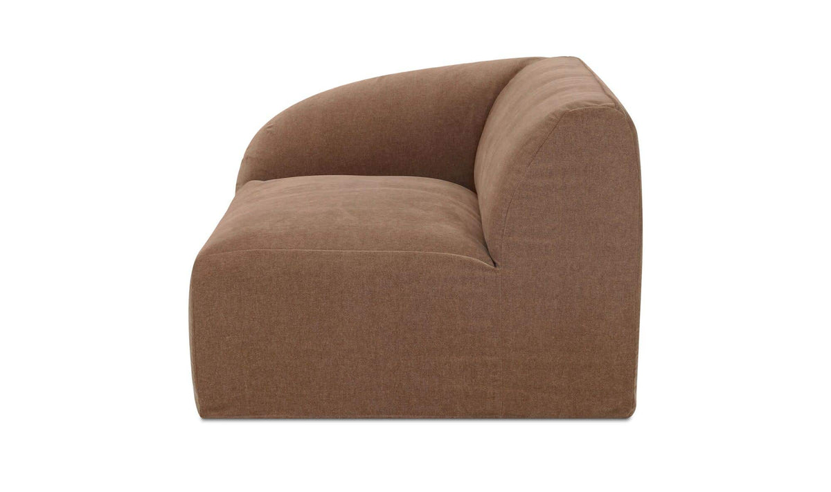 59.8" Mocha Upholstered Left Facing Left Arm Facing Chair