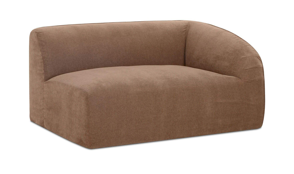 59.8" Mocha Upholstered Right Facing Right Arm Facing Chair