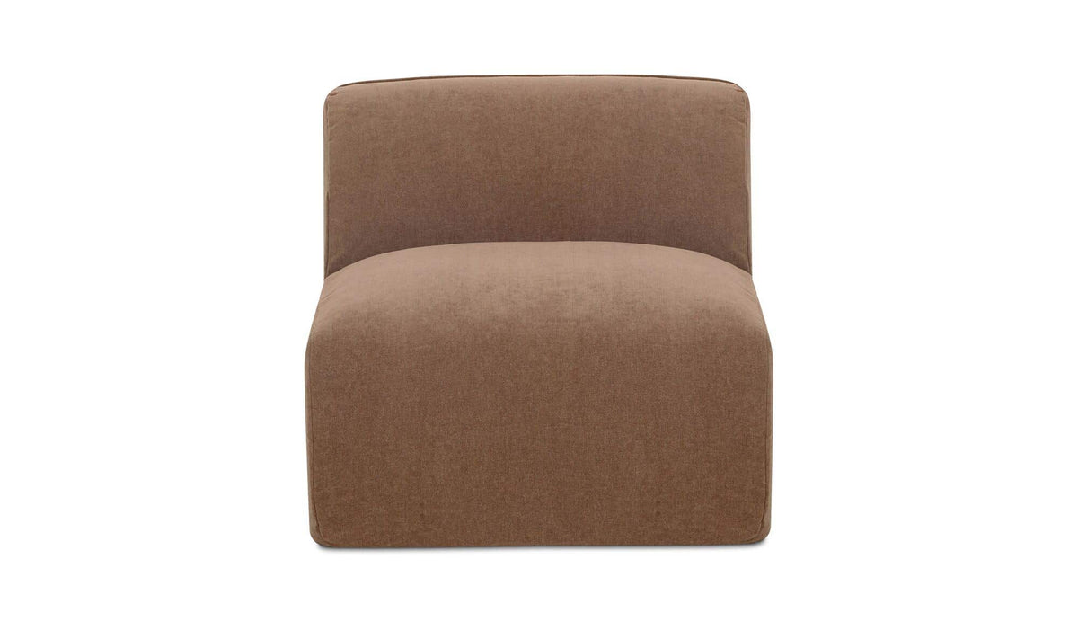 34.2" Mocha Upholstered Slipper Chair