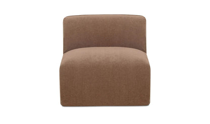 34.2" Mocha Upholstered Slipper Chair
