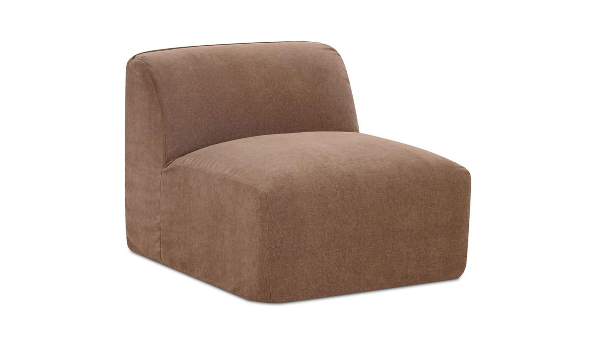 34.2" Mocha Upholstered Slipper Chair