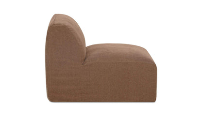 34.2" Mocha Upholstered Slipper Chair