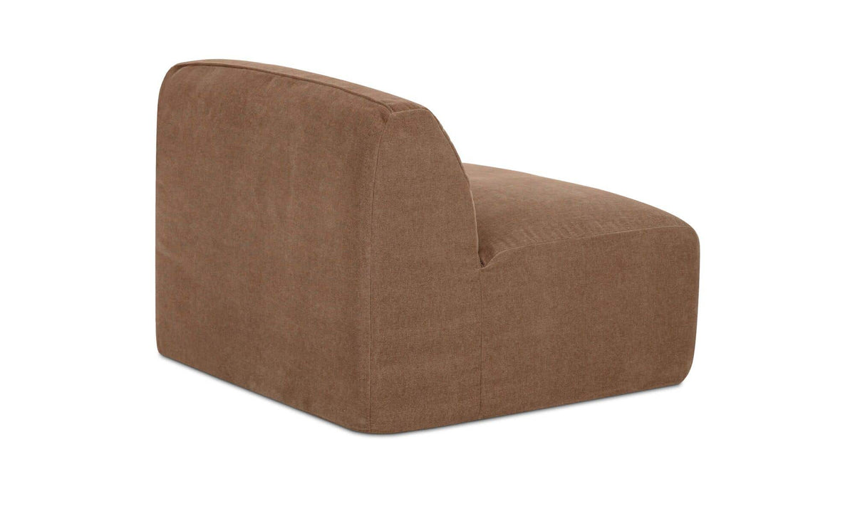 34.2" Mocha Upholstered Slipper Chair