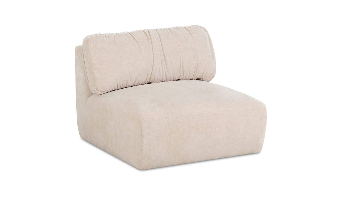 36.2" Oatmeal Upholstered Slipper Chair