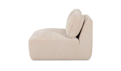 36.2" Oatmeal Upholstered Slipper Chair