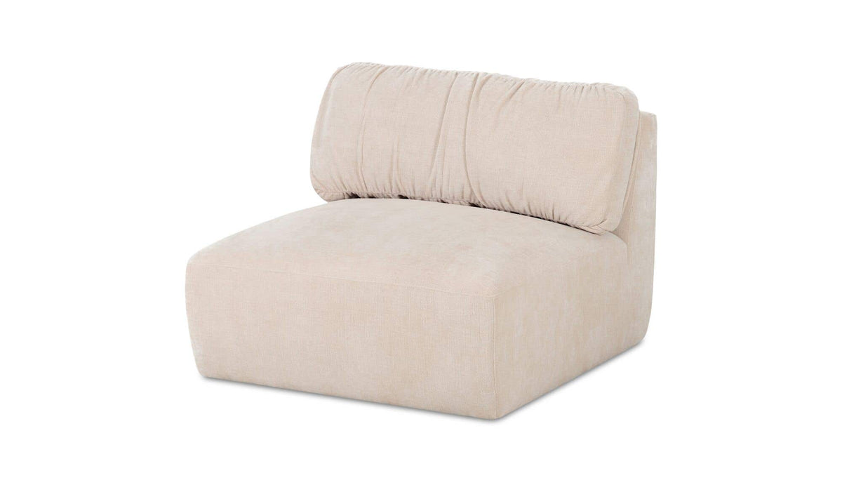 36.2" Oatmeal Upholstered Slipper Chair