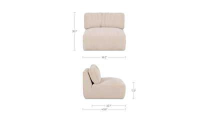 36.2" Oatmeal Upholstered Slipper Chair