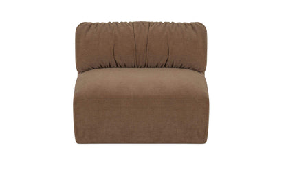 36.2" Taupe Upholstered Slipper Chair