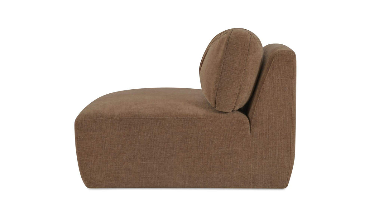 36.2" Taupe Upholstered Slipper Chair