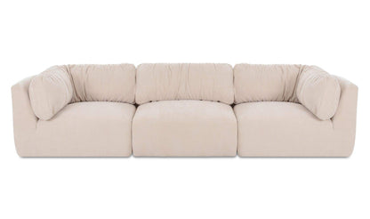 118" Oatmeal Upholstered Modular Sofa
