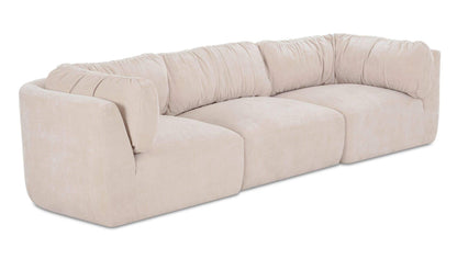 118" Oatmeal Upholstered Modular Sofa