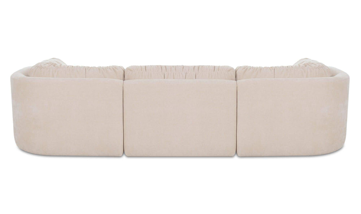118" Oatmeal Upholstered Modular Sofa
