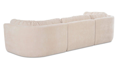 118" Oatmeal Upholstered Modular Sofa