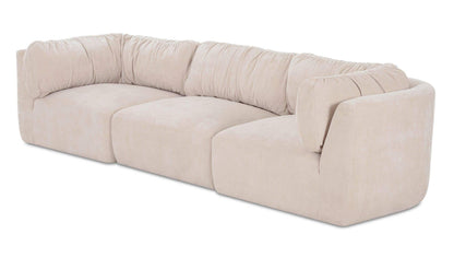 118" Oatmeal Upholstered Modular Sofa