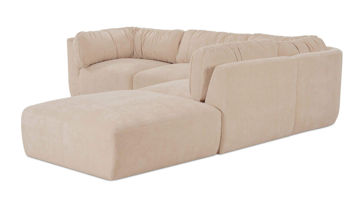 118" Oatmeal Upholstered Dream Modular Sectional