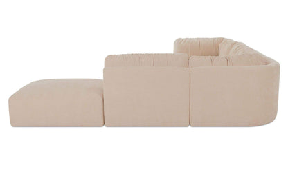 118" Oatmeal Upholstered Dream Modular Sectional