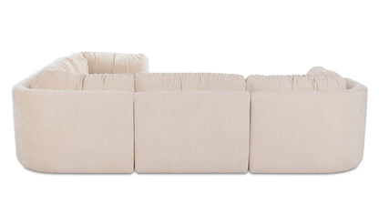 118" Oatmeal Upholstered L-Shaped Modular Sectional