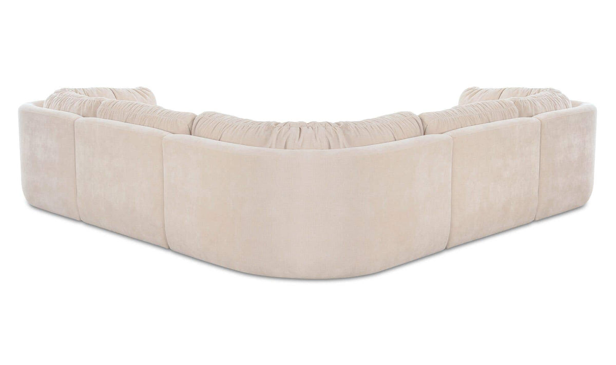 118" Oatmeal Upholstered L-Shaped Modular Sectional