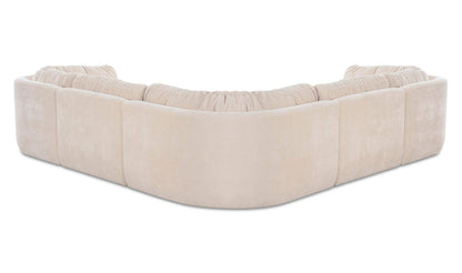 118" Oatmeal Upholstered L-Shaped Modular Sectional