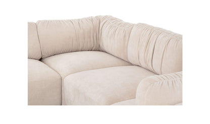 118" Oatmeal Upholstered L-Shaped Modular Sectional