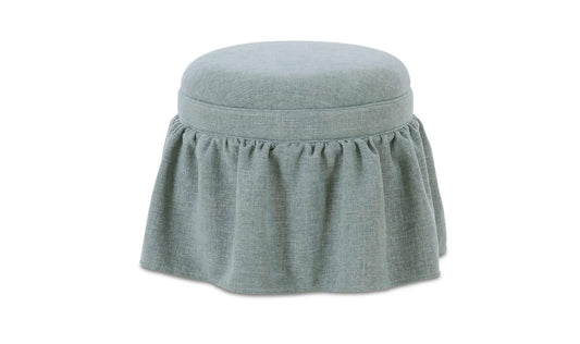 20" Light Blue Upholstered Ottoman