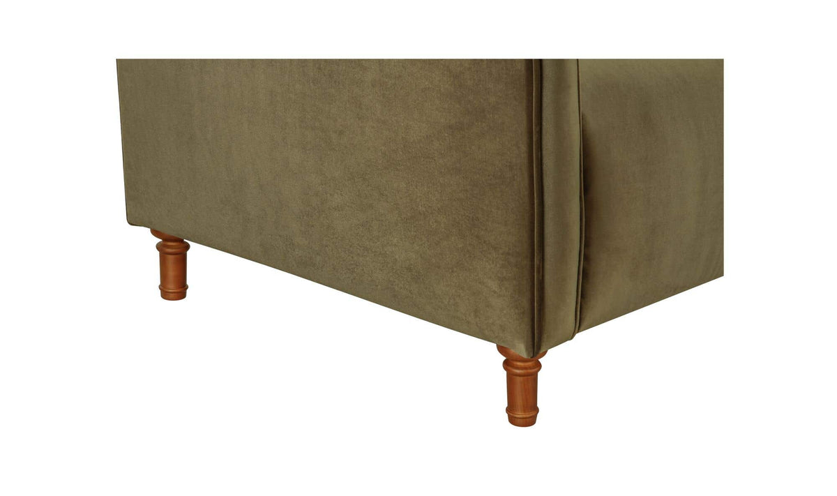 84.8" Dark Green Faux Mohair Upholstered Sofa