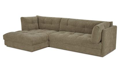 114.96" Sage Green Upholstered Left Facing Sectional