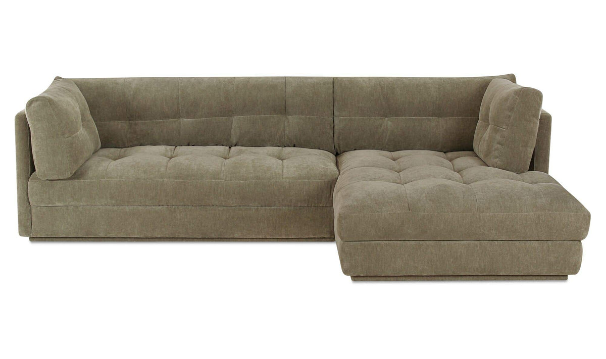 114.96" Sage Green Upholstered Right Facing Sectional