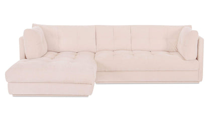 114.96" Light Beige Upholstered Left Facing Sectional