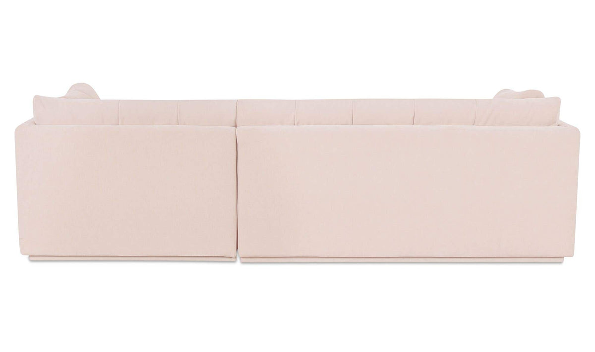 114.96" Light Beige Upholstered Left Facing Sectional