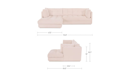 114.96" Light Beige Upholstered Left Facing Sectional