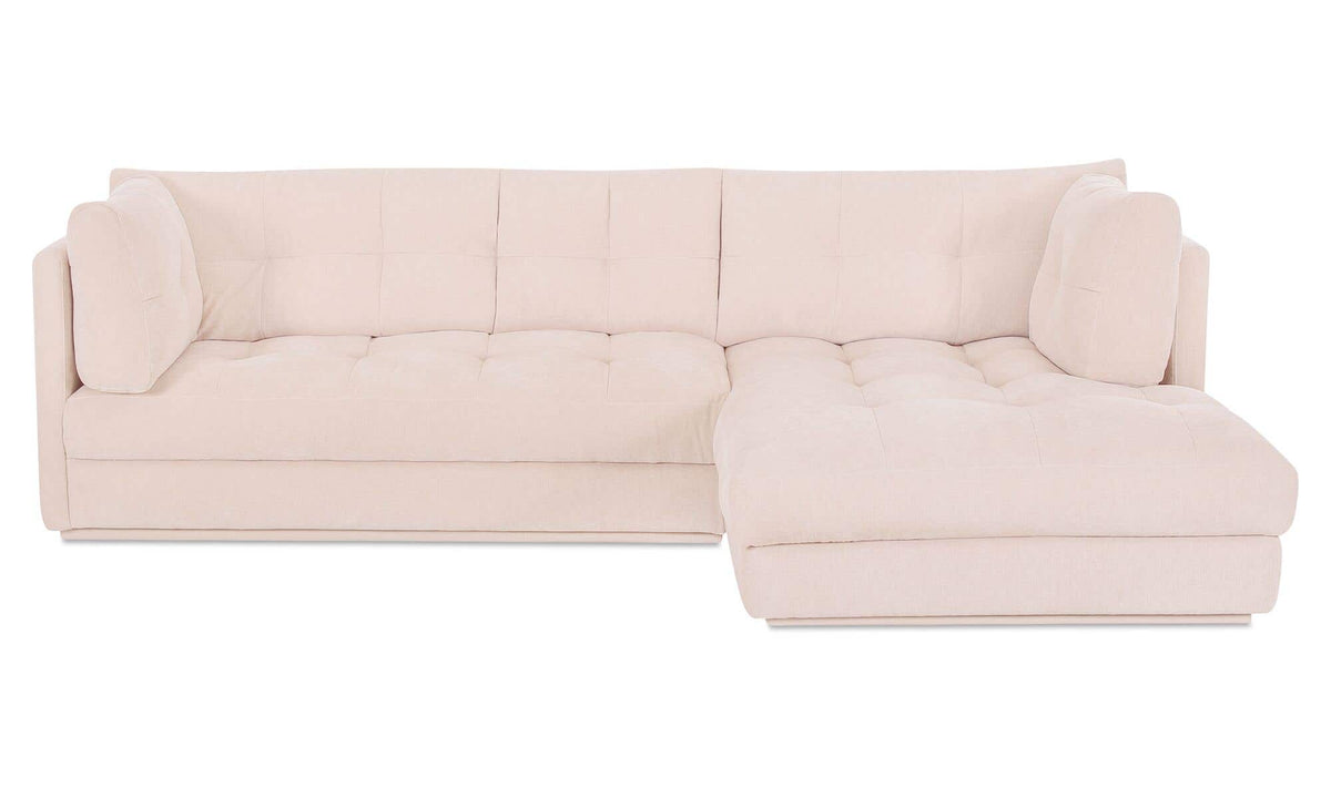 114.96" Light Beige Upholstered Right Facing Sectional