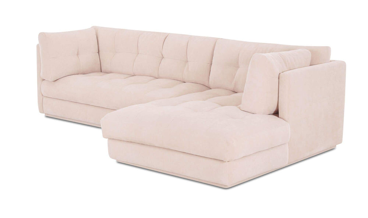 114.96" Light Beige Upholstered Right Facing Sectional