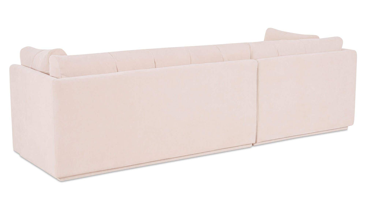 114.96" Light Beige Upholstered Right Facing Sectional