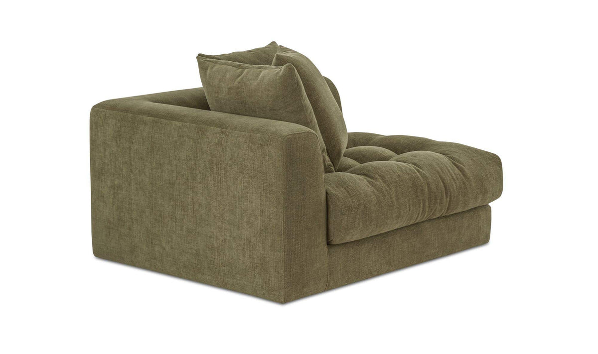 52" Olive Upholstered Left Arm Facing Chair