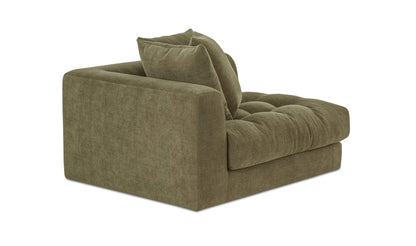 52" Olive Upholstered Left Arm Facing Chair