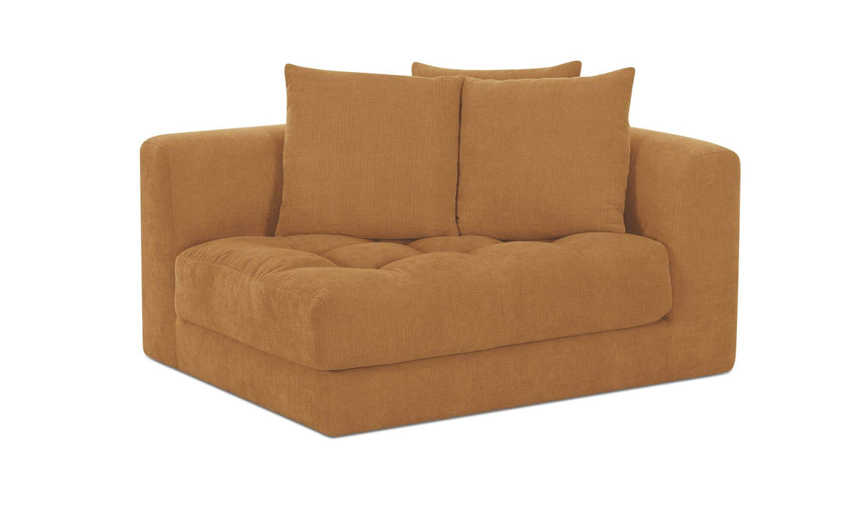 52" Golden Yellow Upholstered Right Arm Facing Chair