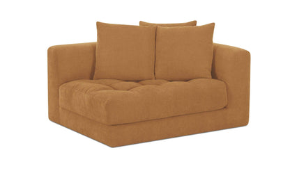 52" Golden Yellow Upholstered Right Arm Facing Chair