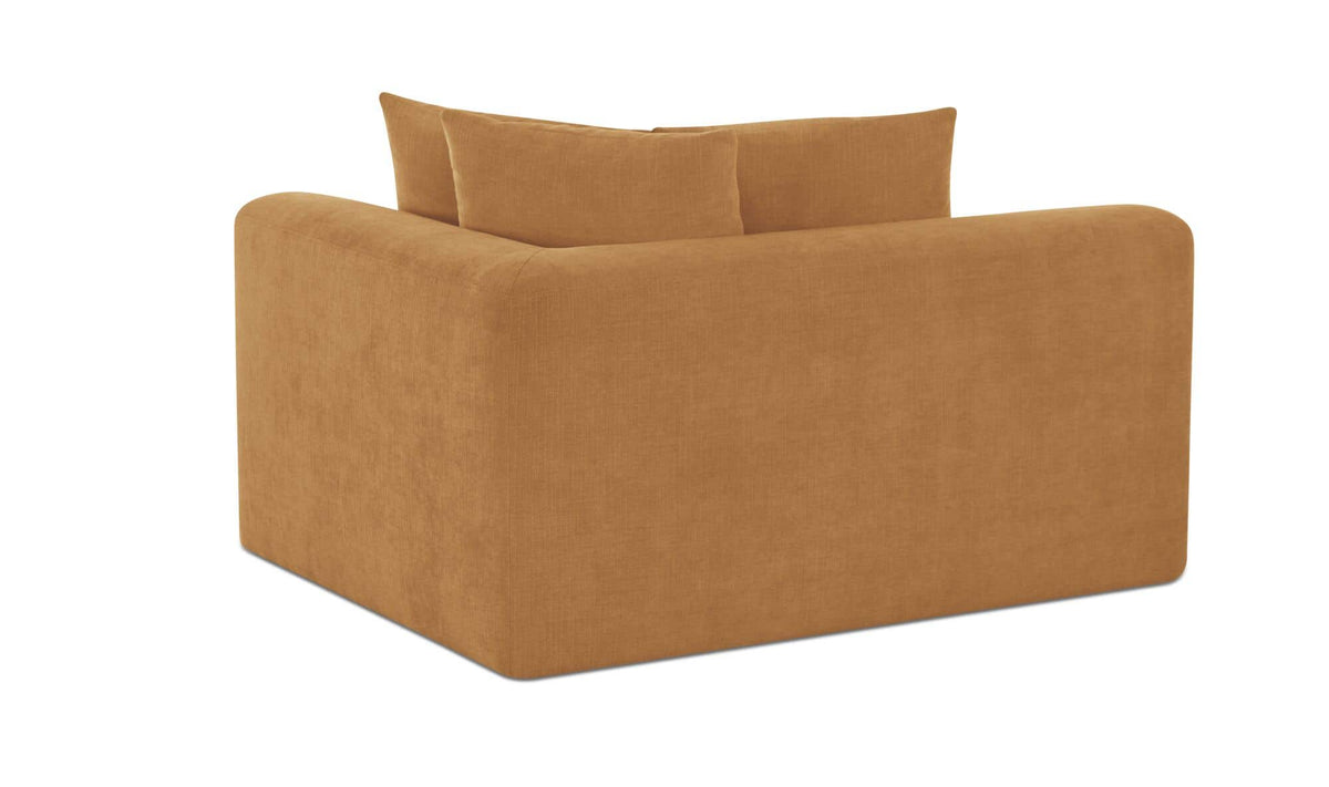 52" Golden Yellow Upholstered Right Arm Facing Chair