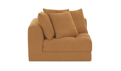 43.5" Golden Yellow Upholstered Corner Chair