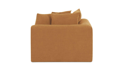 43.5" Golden Yellow Upholstered Corner Chair