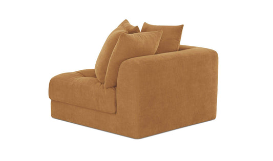 43.5" Golden Yellow Upholstered Corner Chair