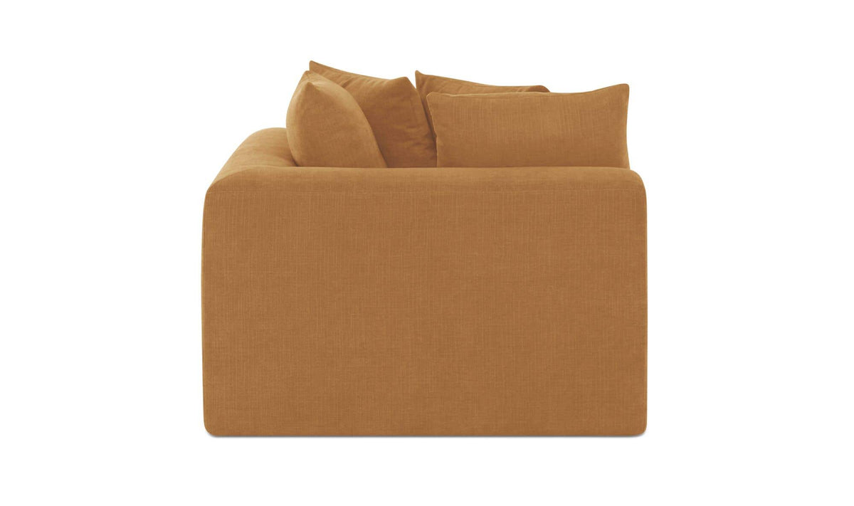 43.5" Golden Yellow Upholstered Corner Chair