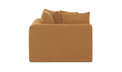 43.5" Golden Yellow Upholstered Corner Chair