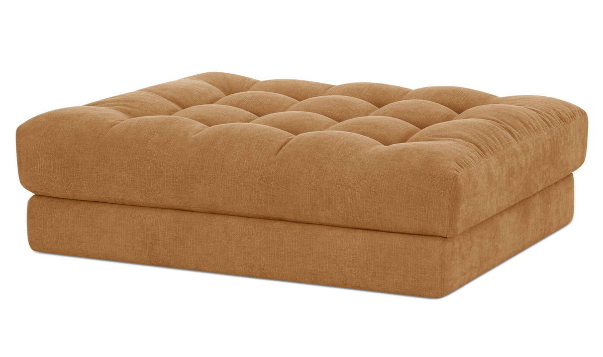 52" Golden Yellow Upholstered Ottoman