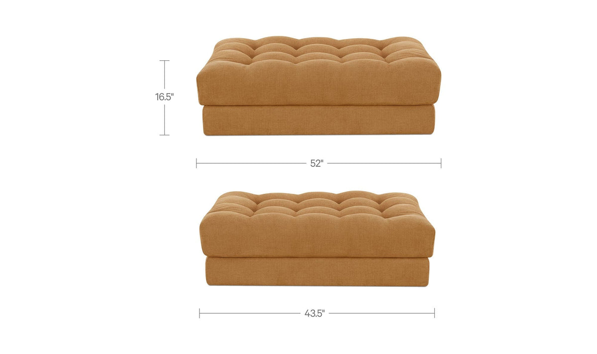 52" Golden Yellow Upholstered Ottoman