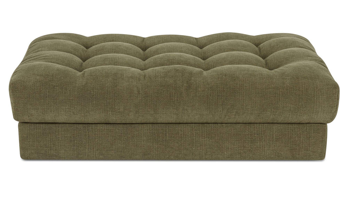 52" Olive Upholstered Ottoman
