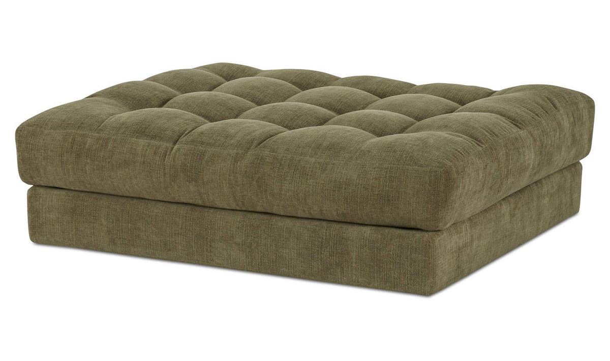 52" Olive Upholstered Ottoman