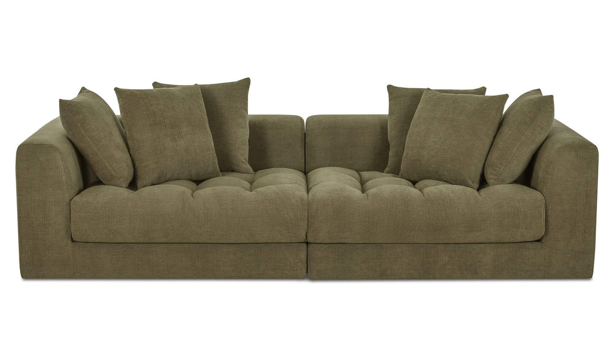104" Olive Upholstered Modular Sofa